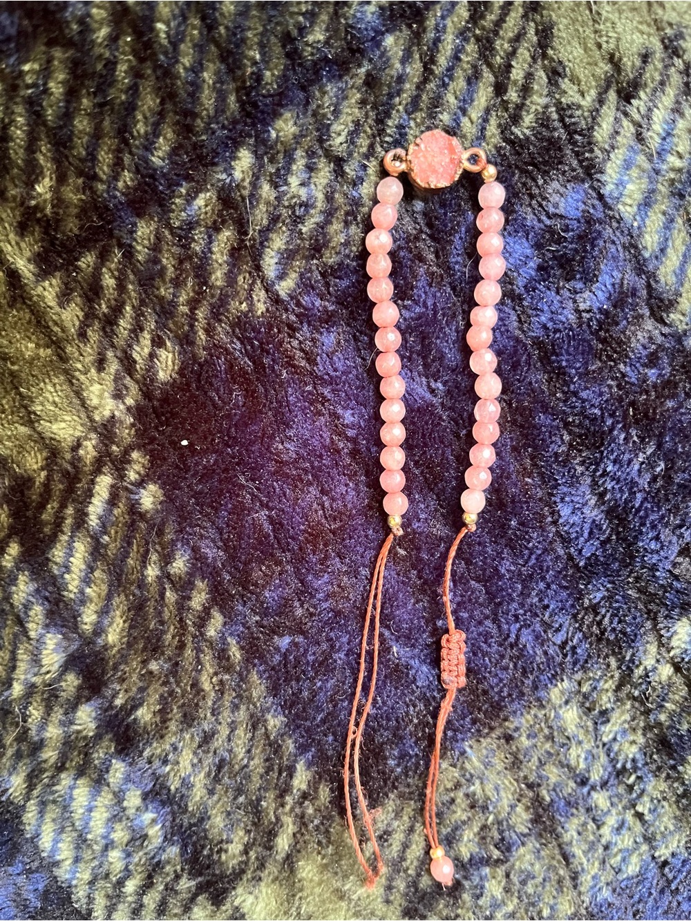 Pink Beaded Adjustable Bracelet
